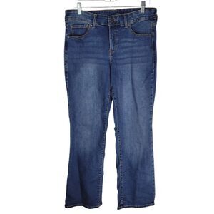 Falls Creek Womens Size 10 Blue Solid Stretch Boot Cut Jeans